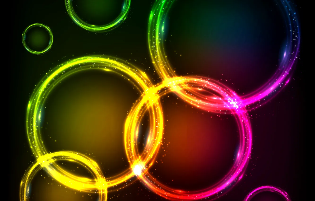 Photo wallpaper lights, vector, colors, abstract, rainbow, background