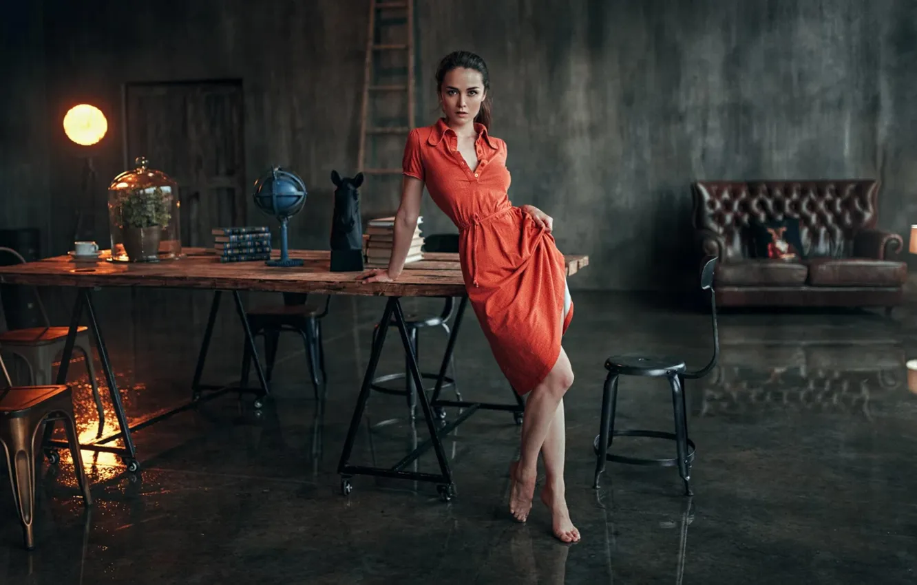 Photo wallpaper look, girl, model, brown hair, attractive, George Chernyadev, Anastasia Zonova