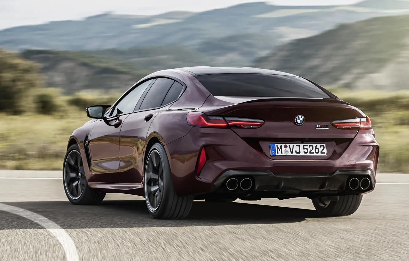 Photo wallpaper coupe, speed, turn, BMW, track, four-door, 2019, M8