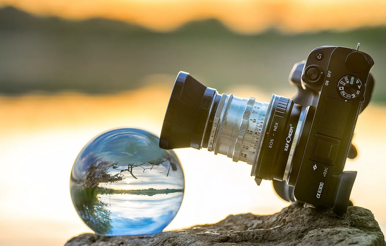 Photo wallpaper balls, lens, camera