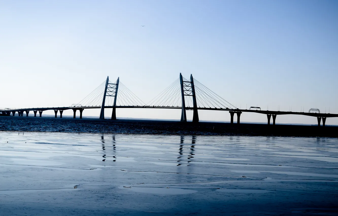 Photo wallpaper road, bridge, the city, highway, Saint Petersburg, Kadom