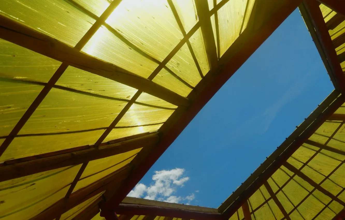 Photo wallpaper roof, the sky, the sun, clouds, widescreen, Wallpaper, wallpaper, widescreen