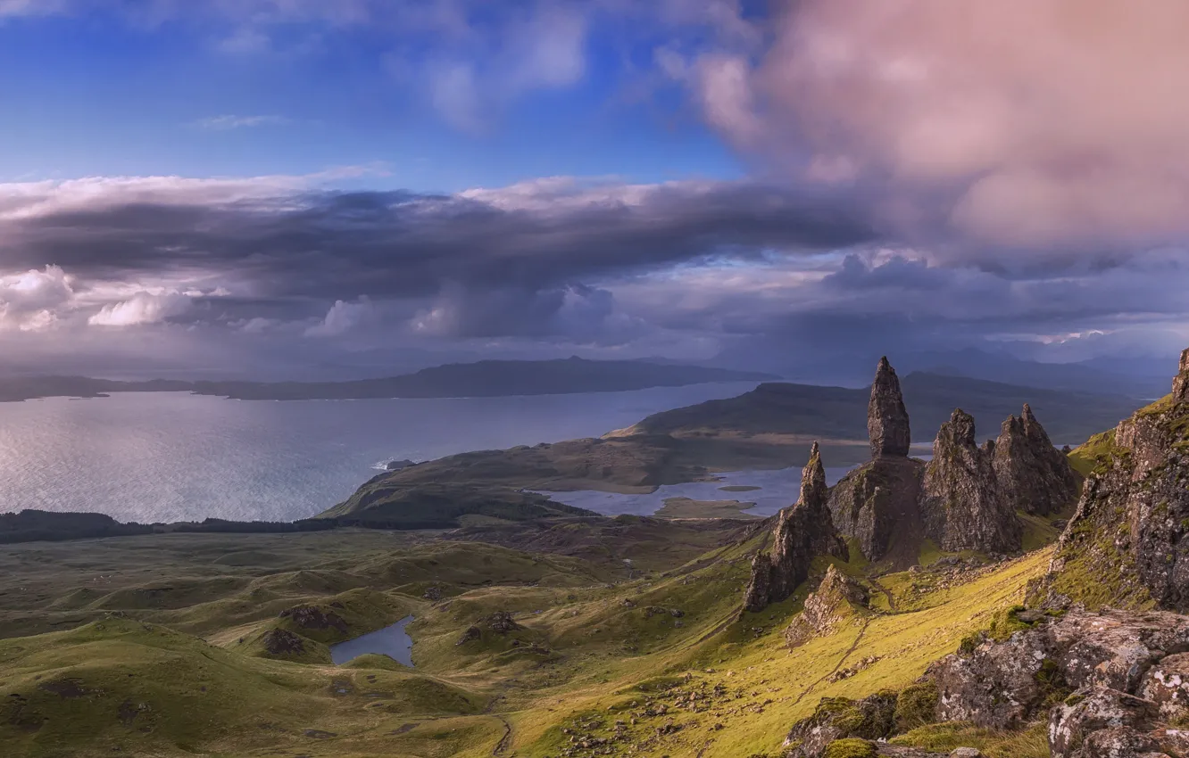 Photo wallpaper the sky, clouds, Scotland, Scotland, Highlands, An Stor