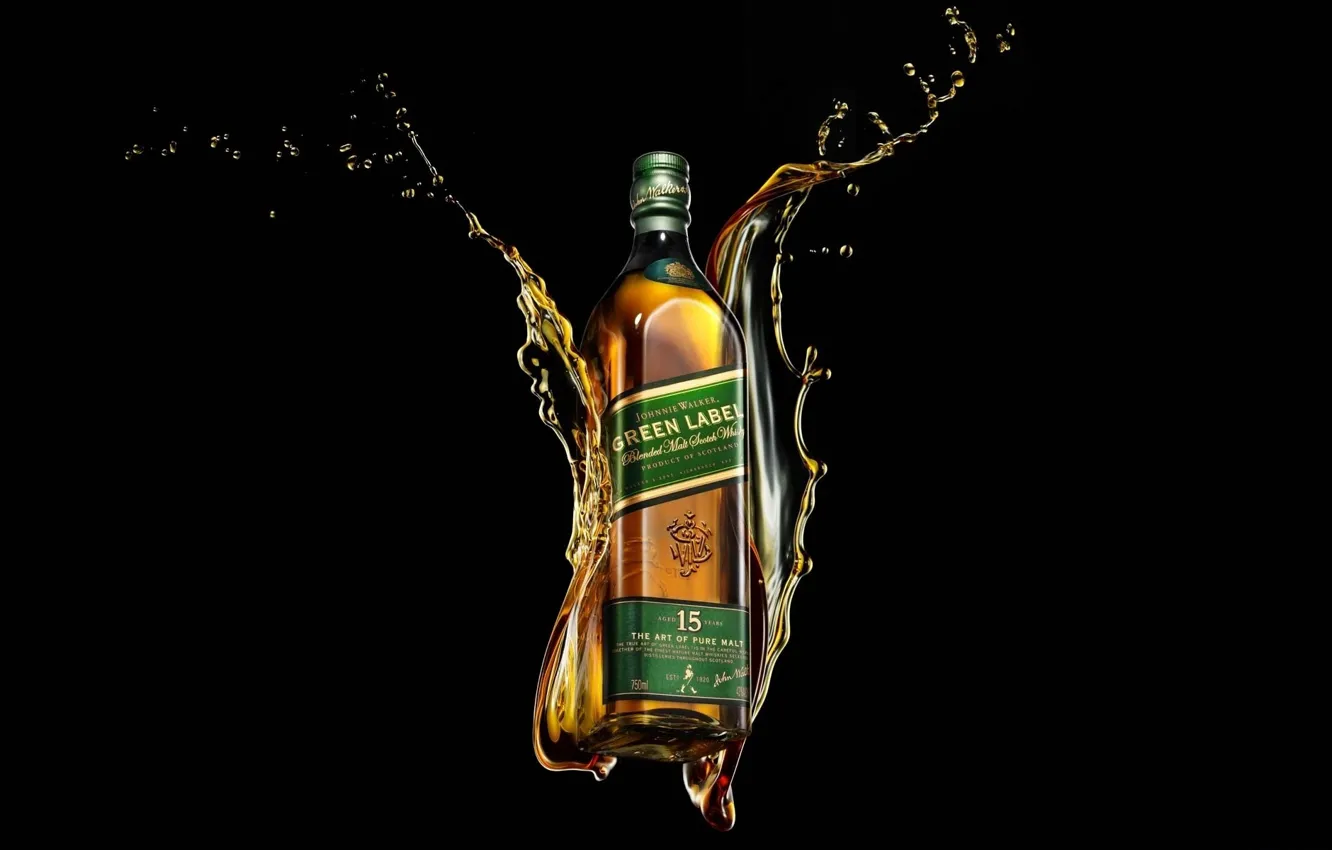 Photo wallpaper whiskey, Johnnie Walker, Green Label