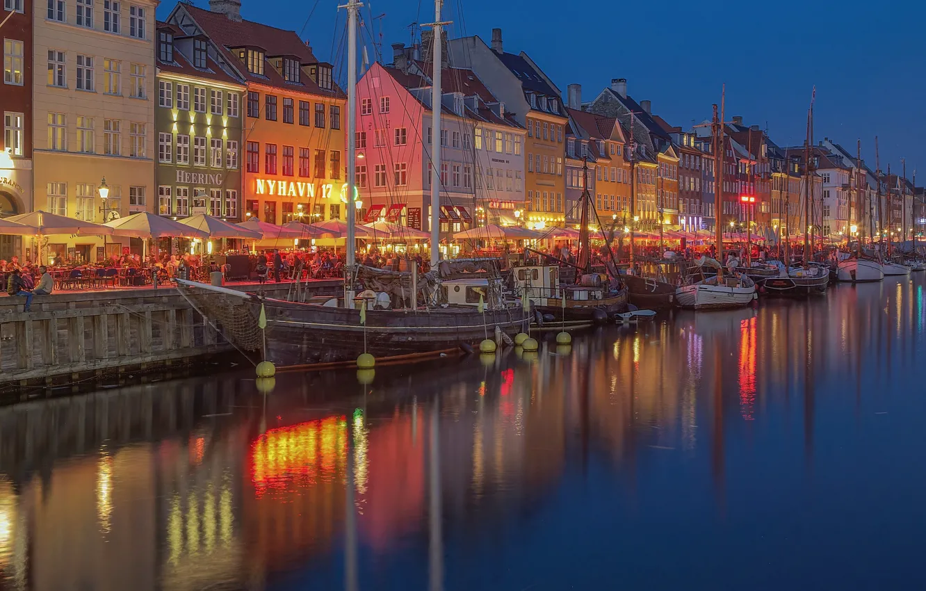 Photo wallpaper lights, home, Denmark, Copenhagen