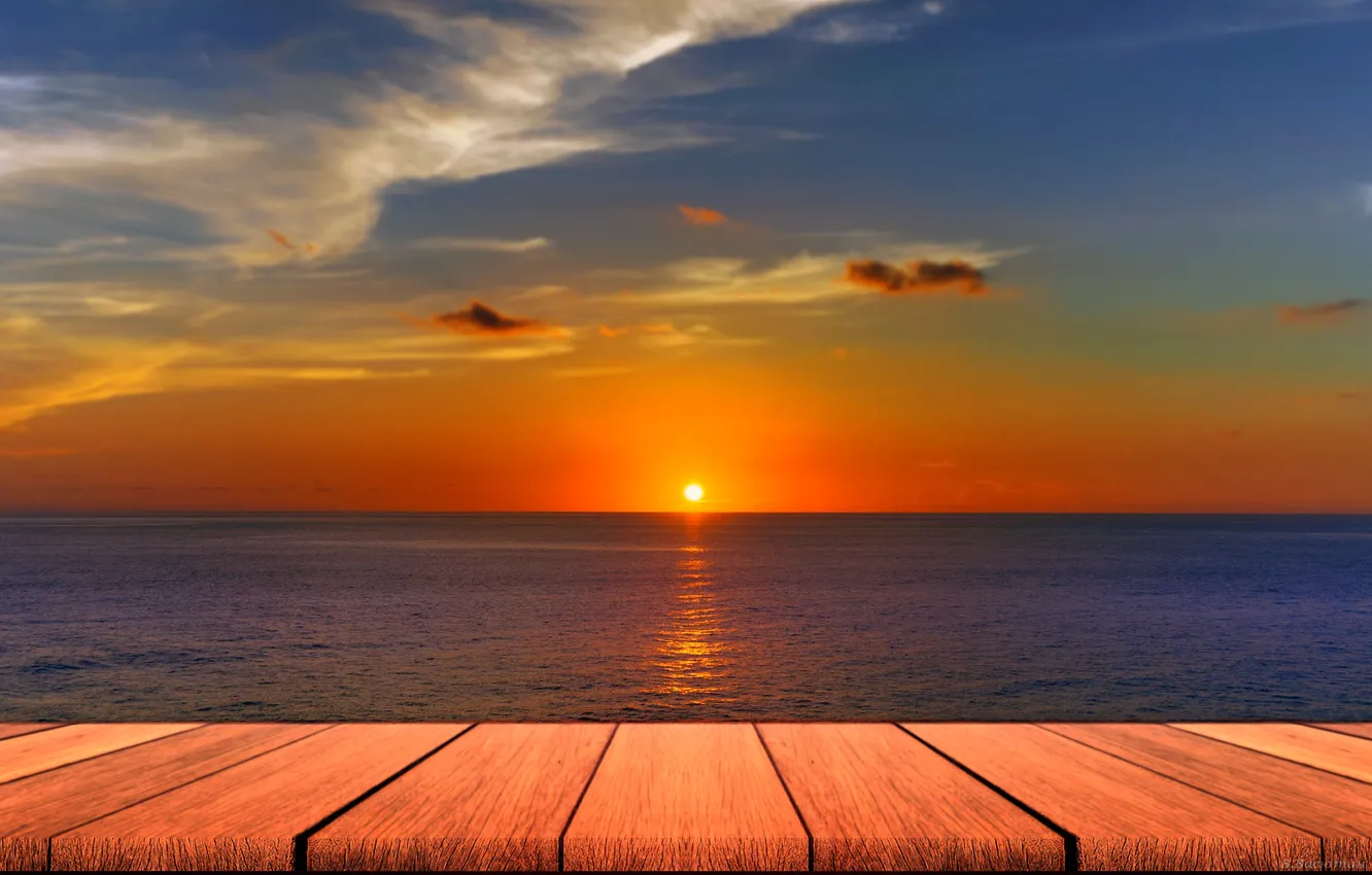 Photo wallpaper sea, the sky, masonry