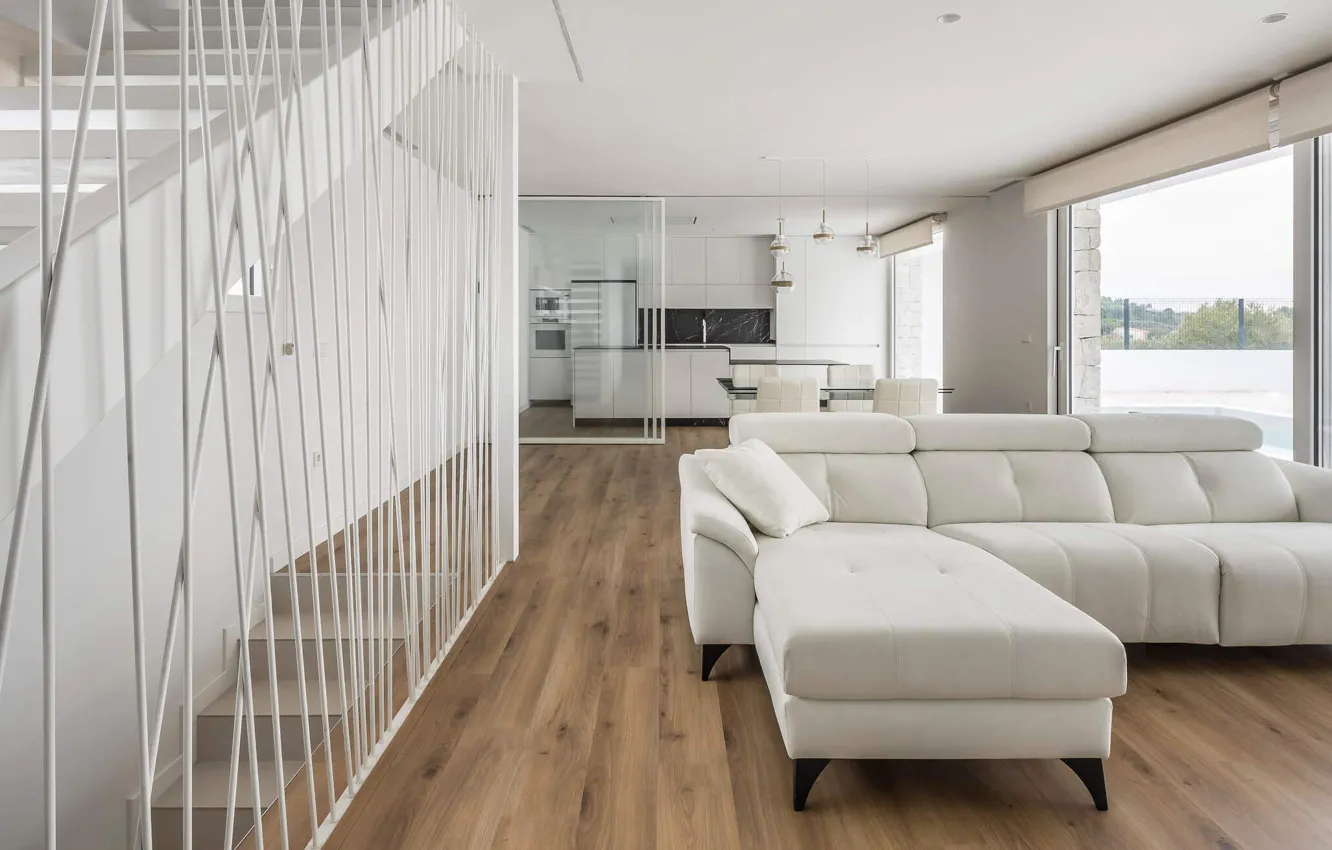 Photo wallpaper interior, kitchen, living room, dining room, by Alberto Facundo Arquitectura, The House Catorce