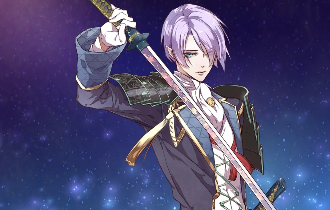 Photo wallpaper sword, game, war, anime, katana, ken, wolf, vampire