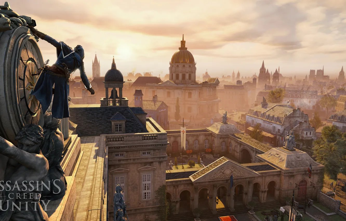 Photo wallpaper the city, Paris, soldiers, France, Assassin’s Creed Unity