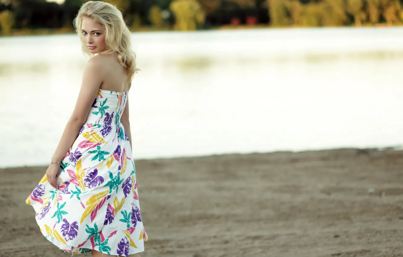 Photo wallpaper girl, portrait, dress