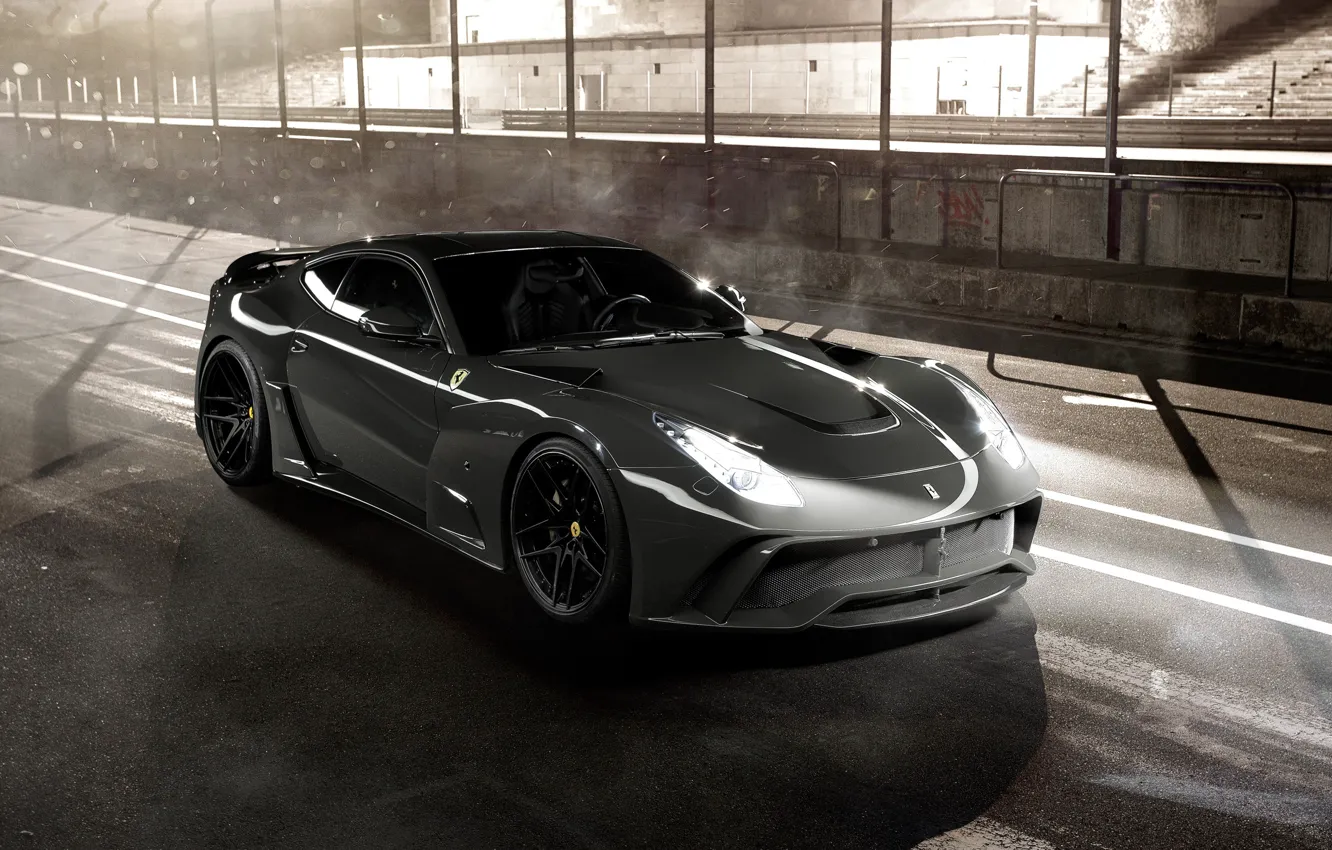 Photo wallpaper Road, Tuning, Light, Shadow, Ferrari, Lights, Car, Drives, Berlinetta, F12, Icon