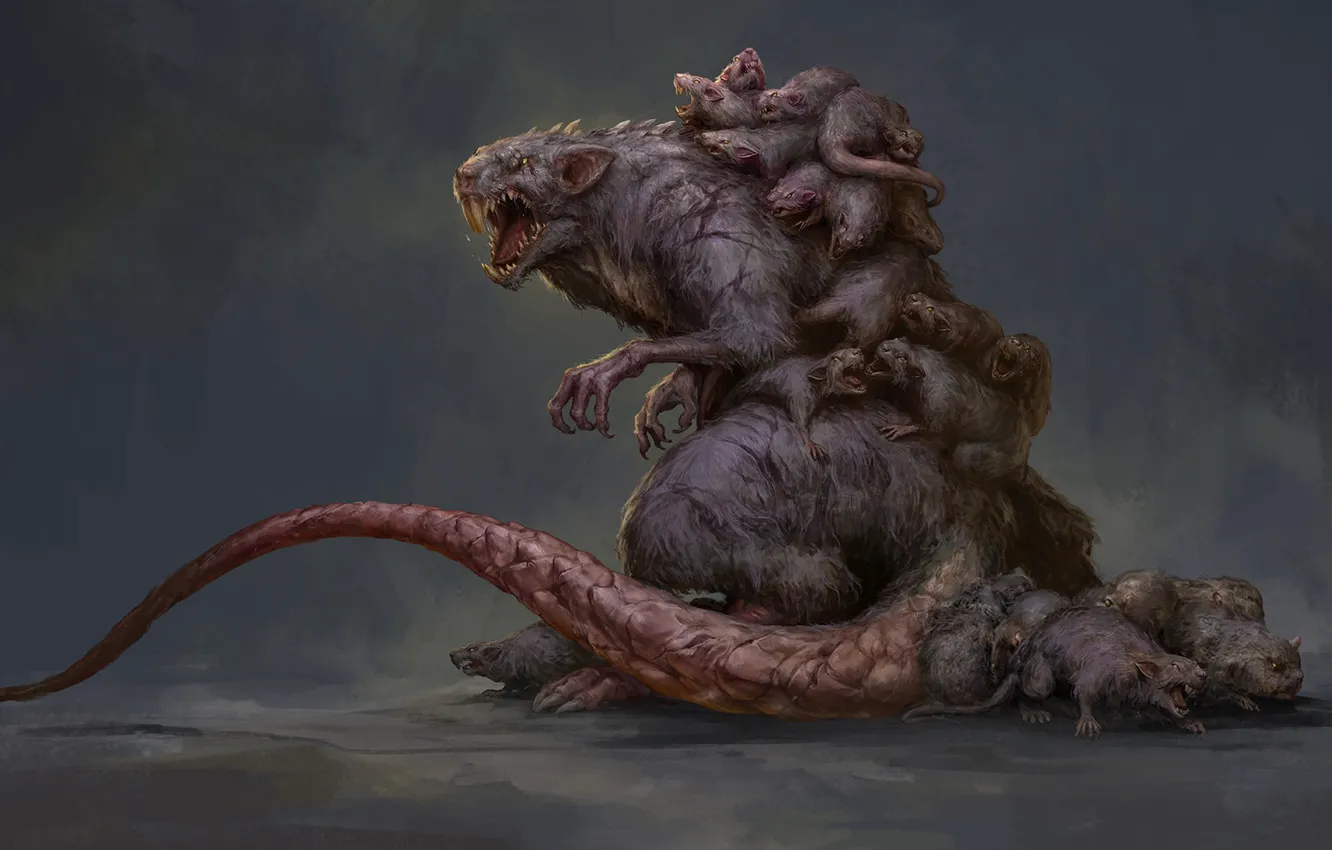 Photo wallpaper monster, Rat Creature, Russell Dongjun Lu, Fantasy creature, Baby Rat