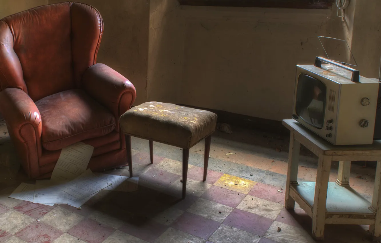 Photo wallpaper chair, TV, chair