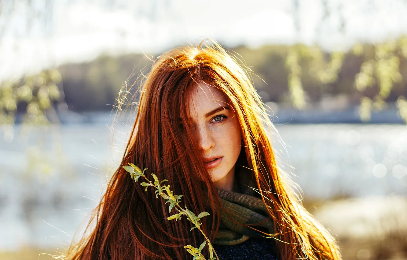 Photo wallpaper look, girl, model, freckles, red, redhead, Tatyana Filatyeva