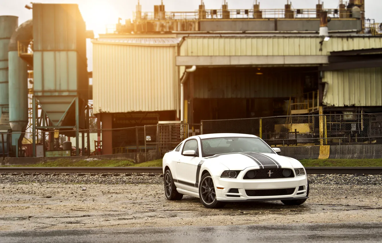 Photo wallpaper white, Mustang, Ford, Mustang, Boss 302, white, muscle car, Ford