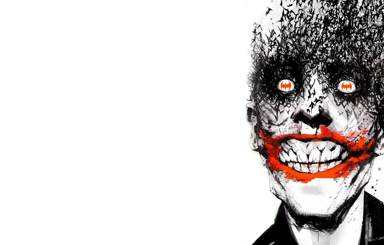 Photo wallpaper smile, bats, Batman, Joker