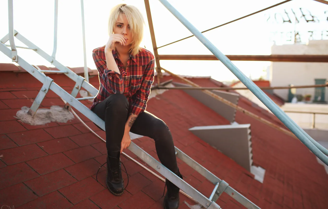 Photo wallpaper girl, woman, model, tattoo, blonde, tattoos, female, Alysha Nett