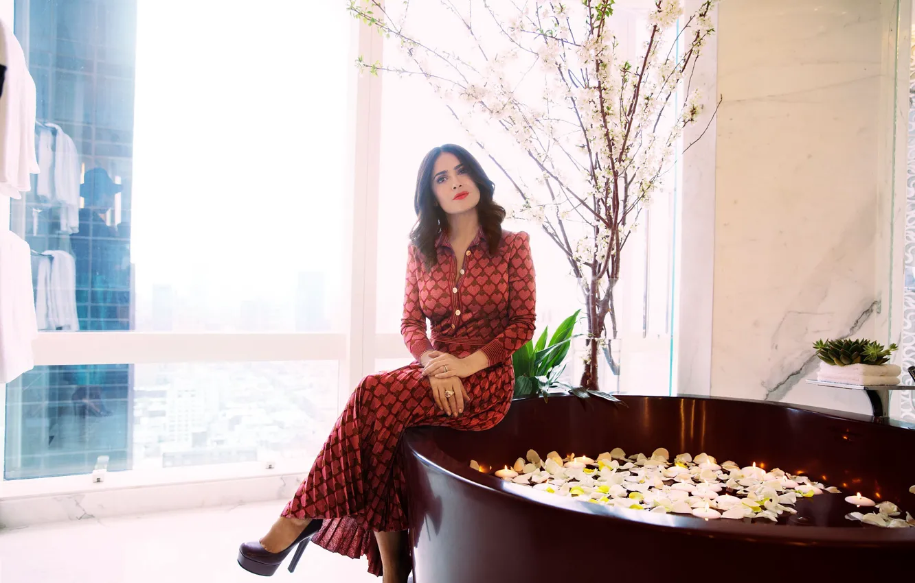 Photo wallpaper photo, Salma Hayek, Salma Hayek, InStyle, 2015, Roger Kisby