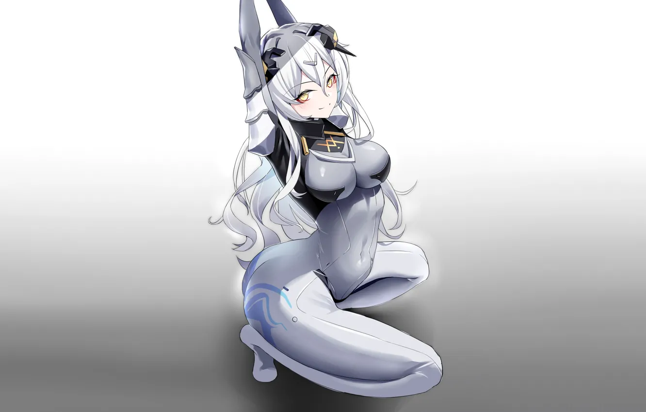 Photo wallpaper girl, white, sexy, Stretch, boobs, anime, babe, oppai