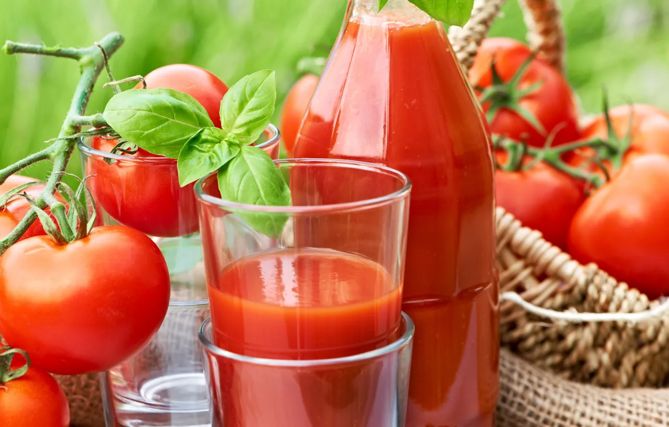 Photo wallpaper drink, tomatoes, tomato juice