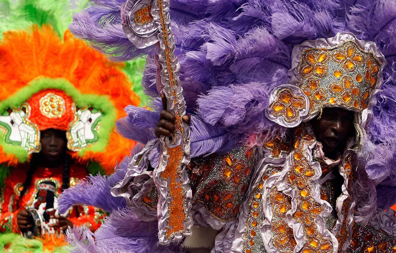 Photo wallpaper USA, carnival, New Orleans, Mardi Gras Indians