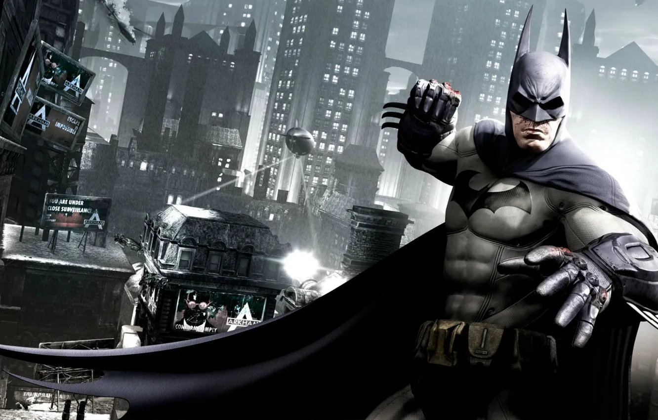 Photo wallpaper the game, Batman, Batman, games, comic, Batman: Arkham City, Comics, The Dark Knight