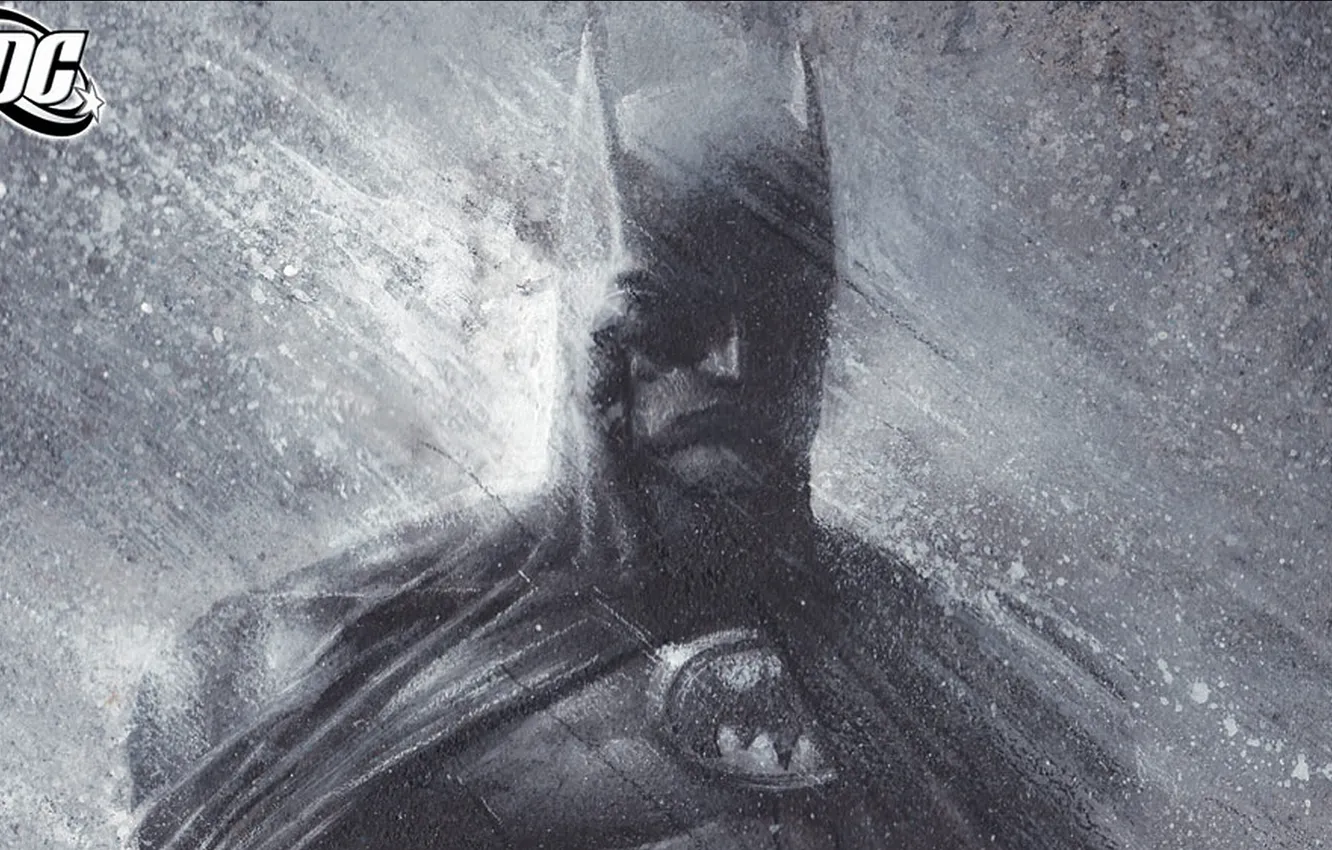 Photo wallpaper rain, batman, figure, Batman, mask, comic