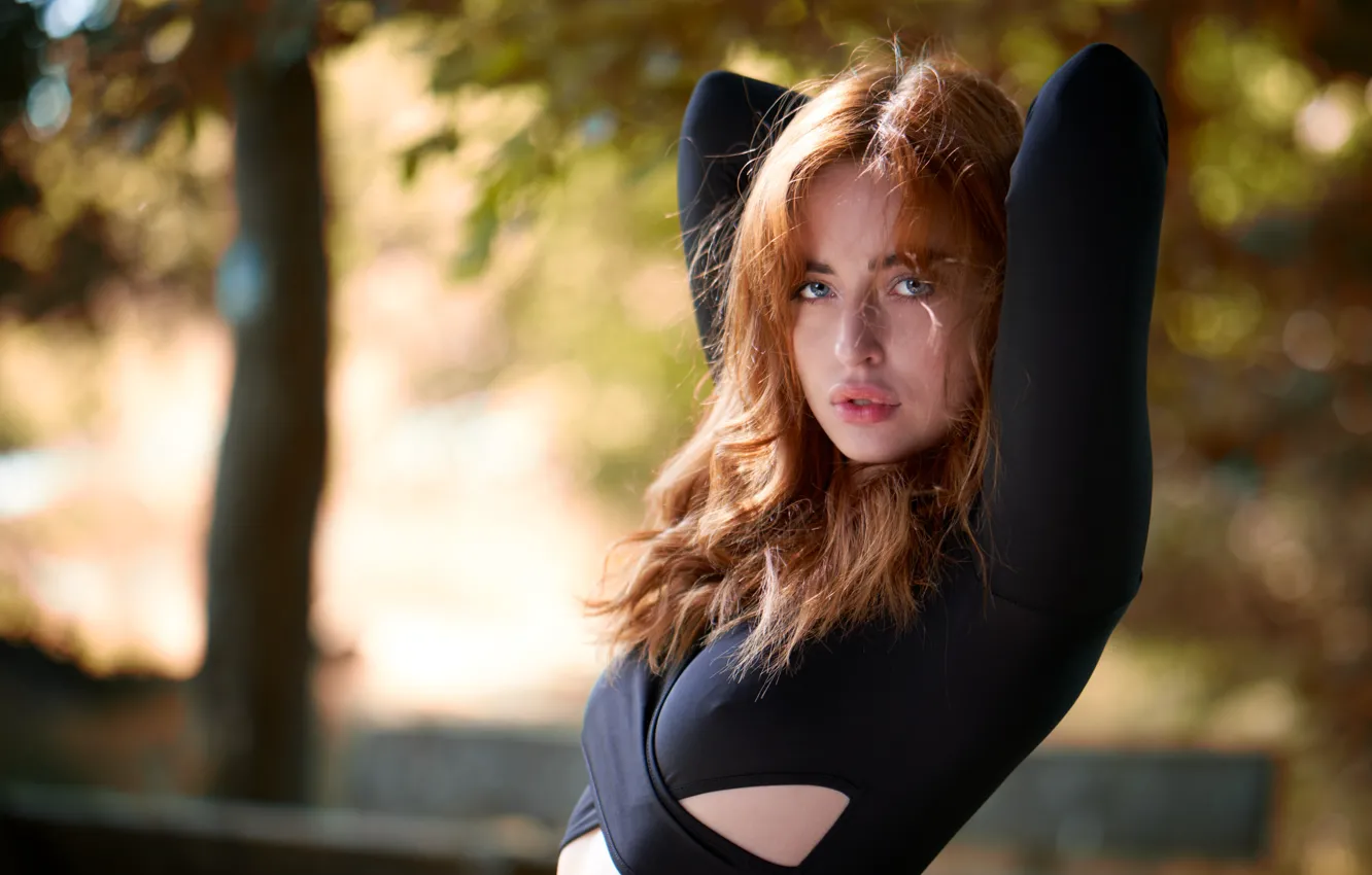 Photo wallpaper girl, wall, eyes, beauty, stones, Sight