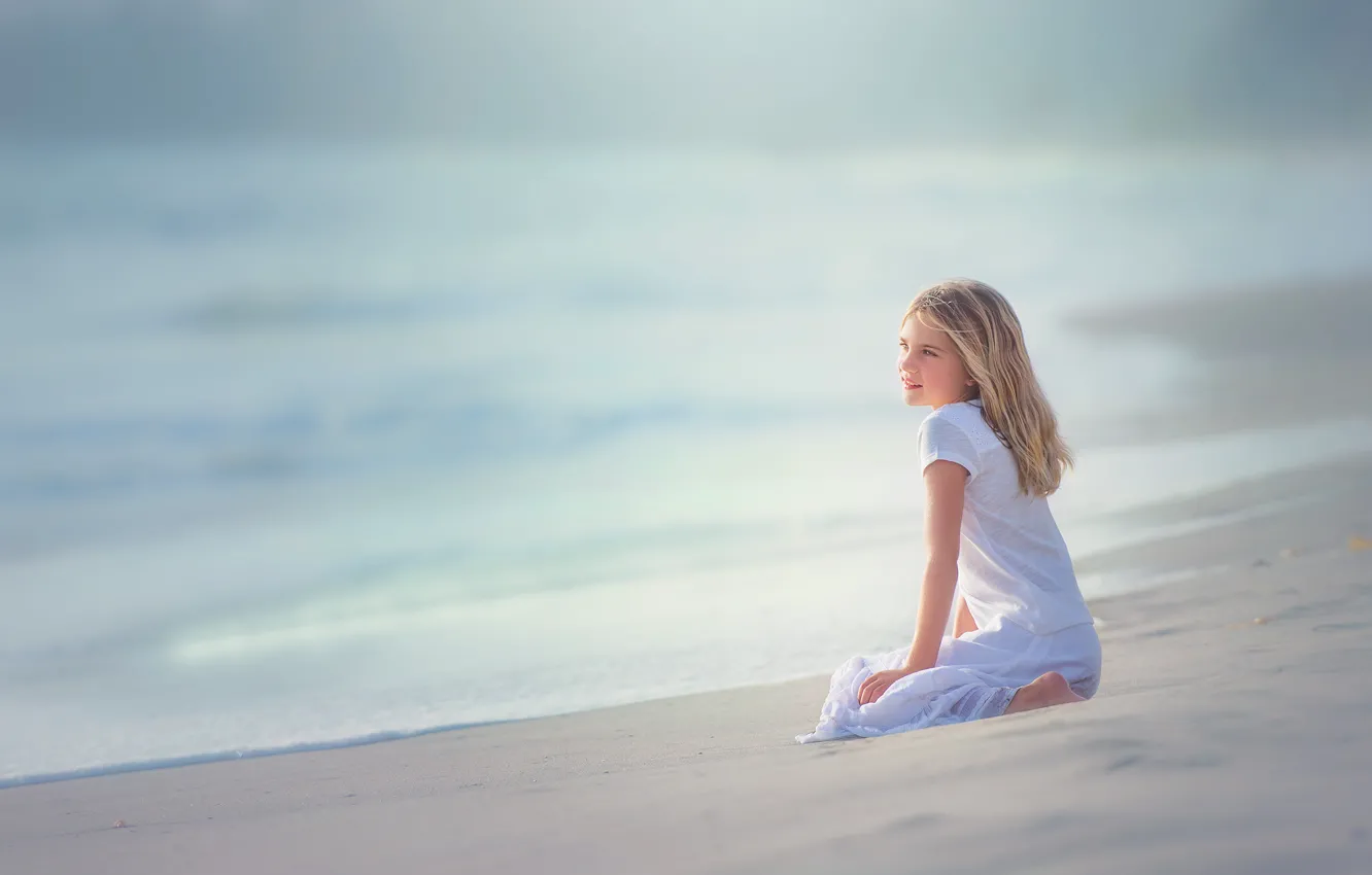Photo wallpaper sand, surf, girl, Edie Layland