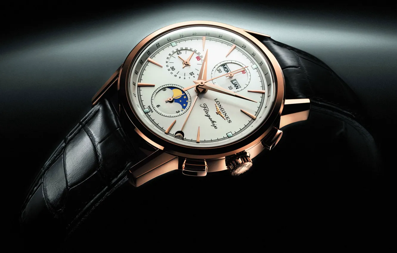 Photo wallpaper watch, Longines, Swiss watch