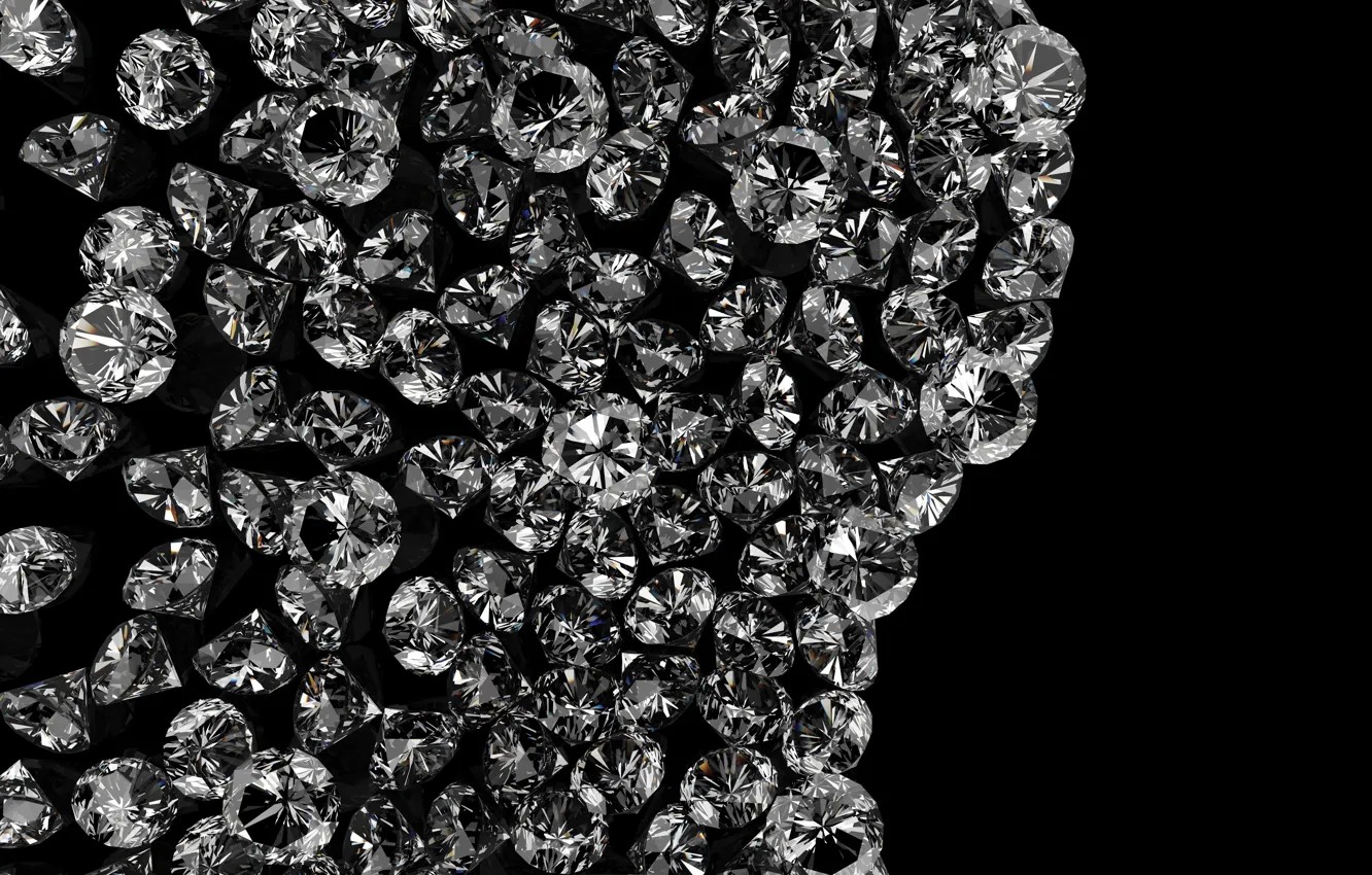 Photo wallpaper the dark background, diamonds, pebbles