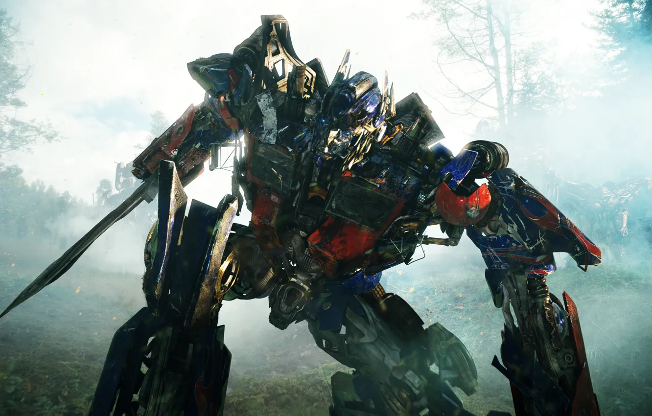 Photo wallpaper forest, fiction, robot, Transformers, battle, the movie, the Autobots, Revenge of the fallen
