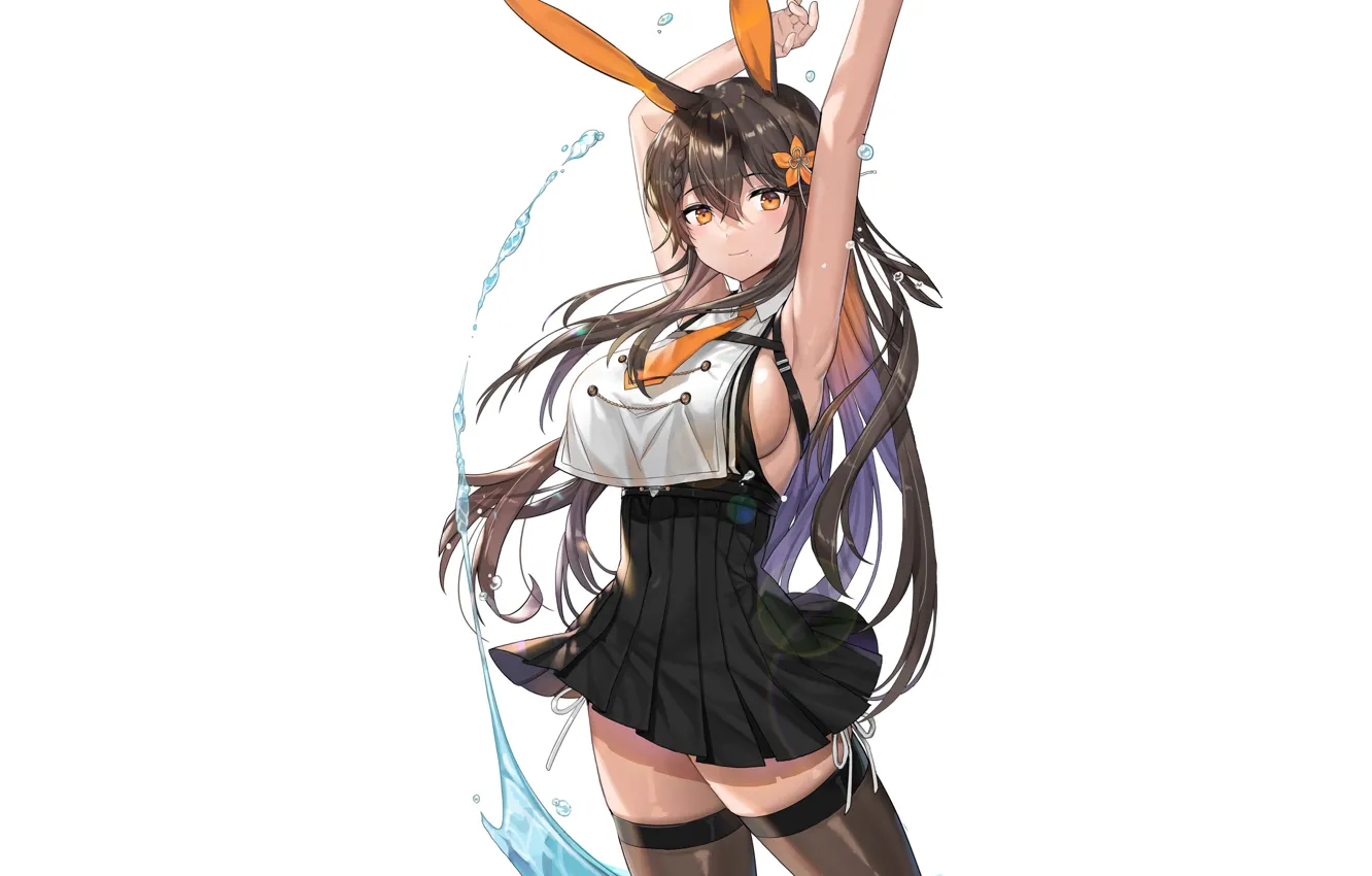 Photo wallpaper girl, sexy, wet, Anime, water, pretty, bunny, armpit