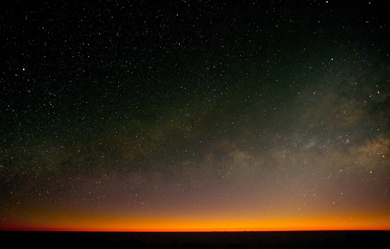 Photo wallpaper the sky, stars, horizon, twilight