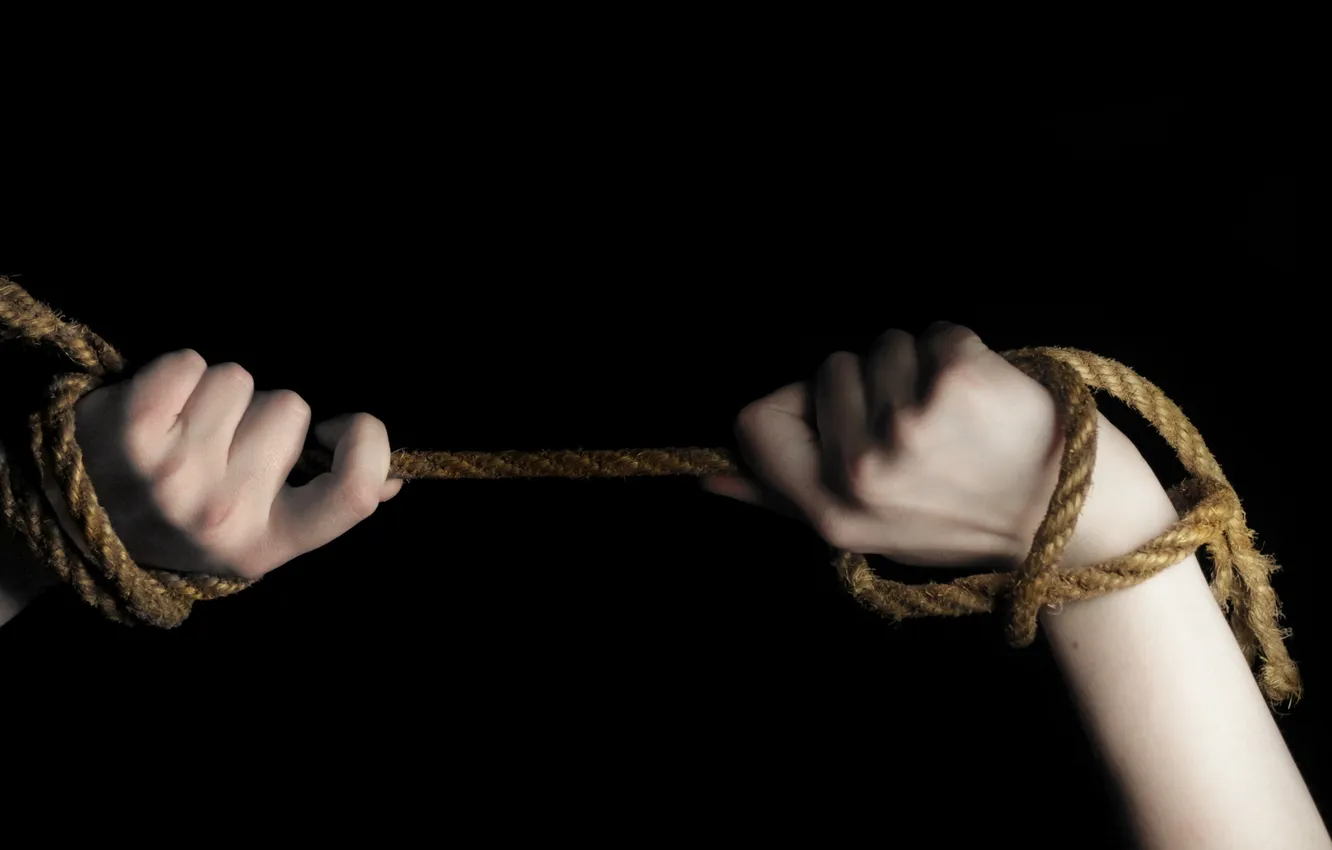 Photo wallpaper background, rope, hands
