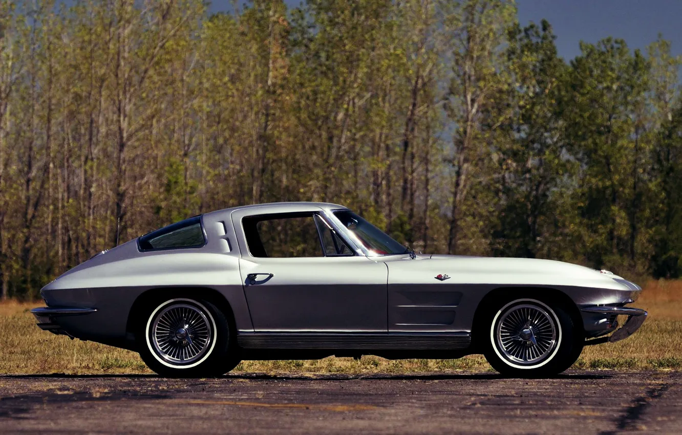 Photo wallpaper Corvette, Stingray, Silver
