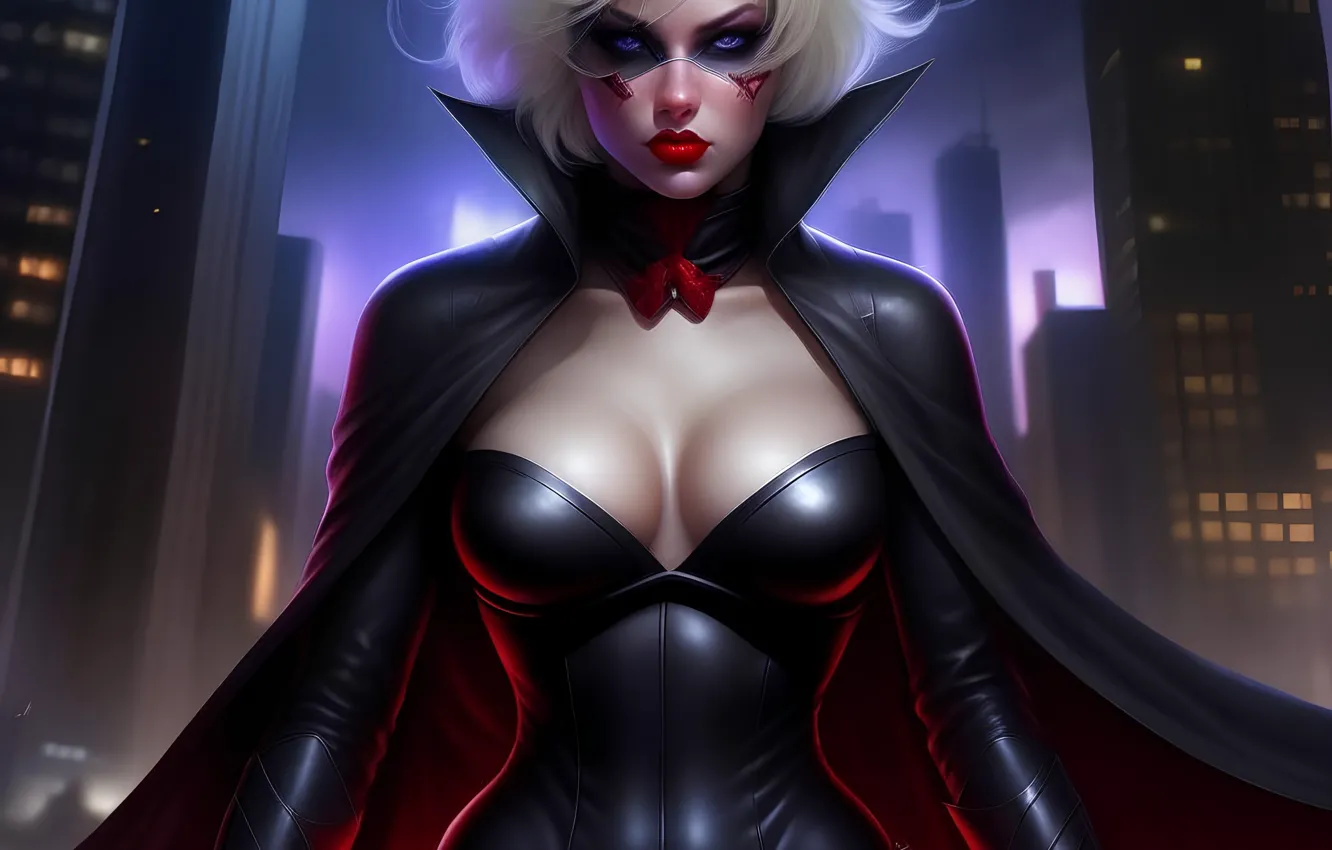 Photo wallpaper dark, night, Power Girl