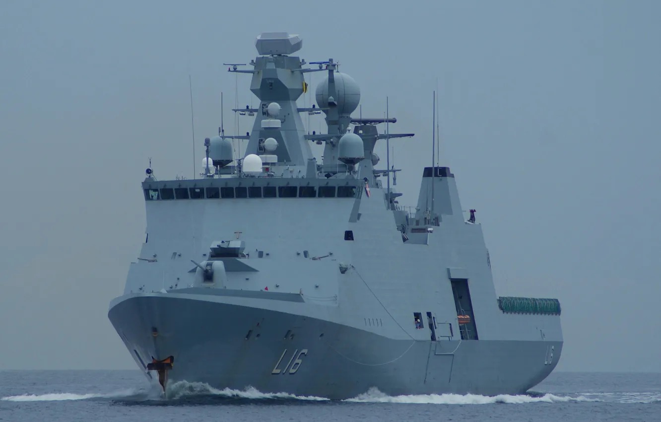 Photo wallpaper sea, frigate, Denmark, Navy