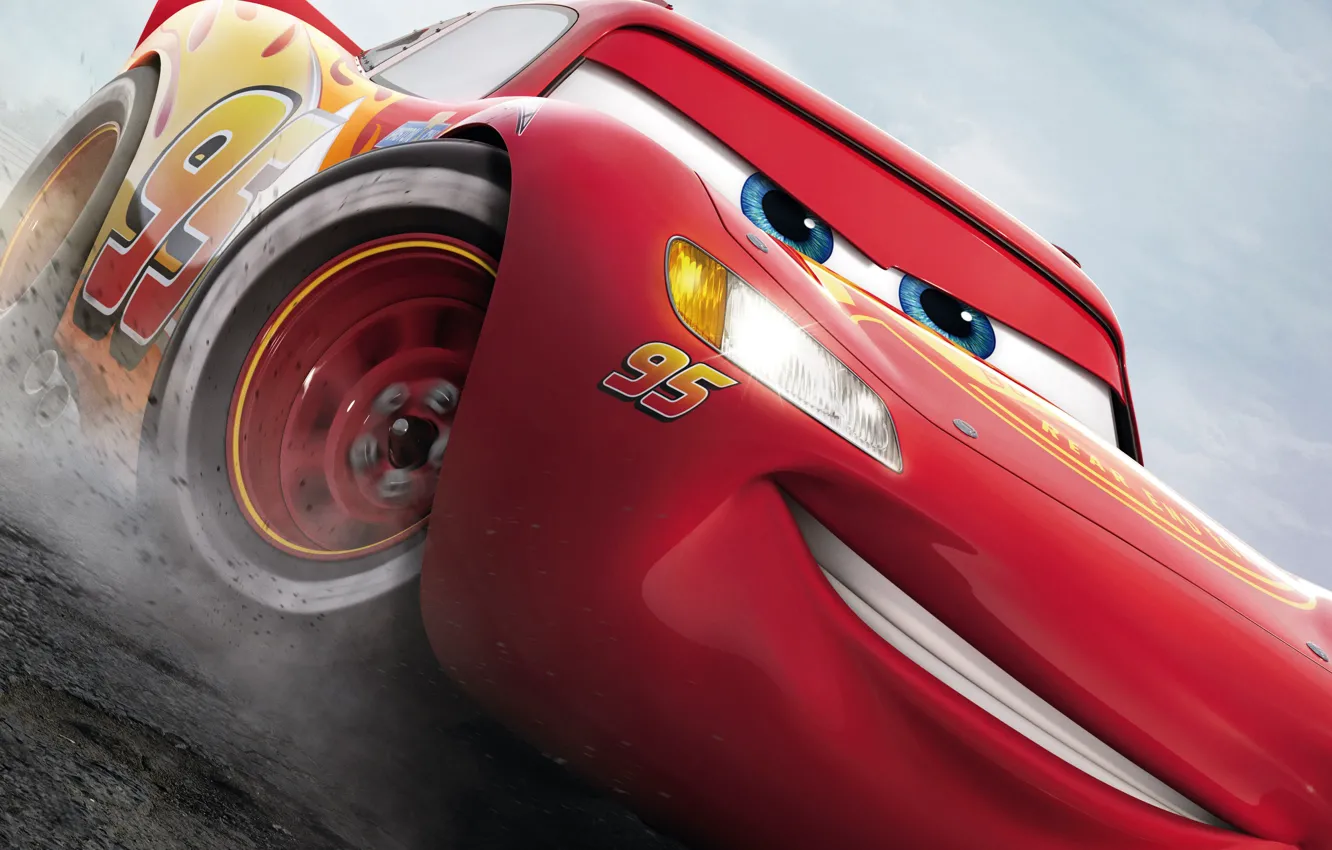 Photo wallpaper car, Cars, Cars 3, Lightning McQueen, animated movie animated film