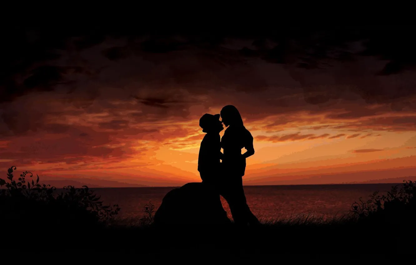 Photo wallpaper girl, love, mood, passion, pair, guy, relationship, love