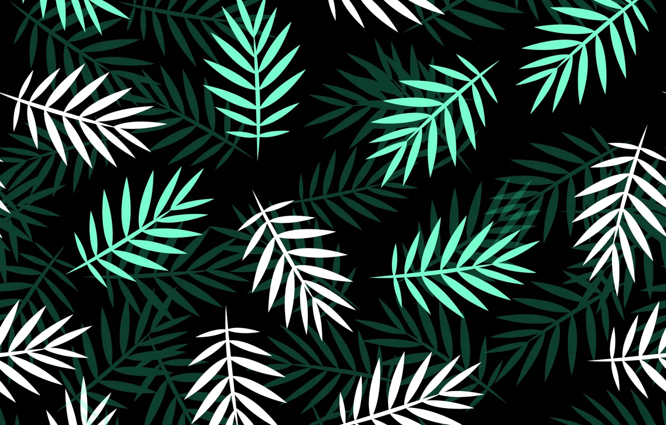 Photo wallpaper green, texture, white, pattern, leaves