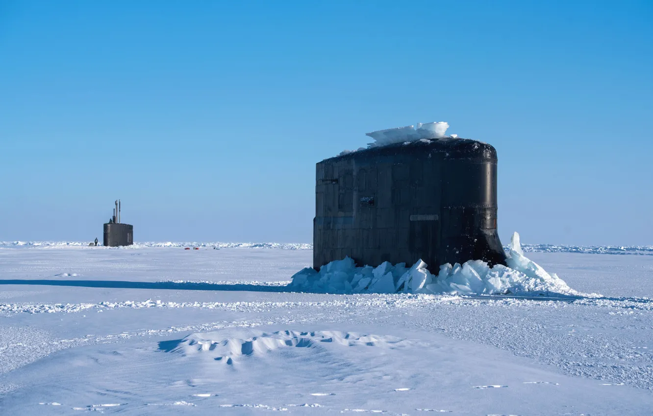 Photo wallpaper cold, ice, Arctic, Submarines