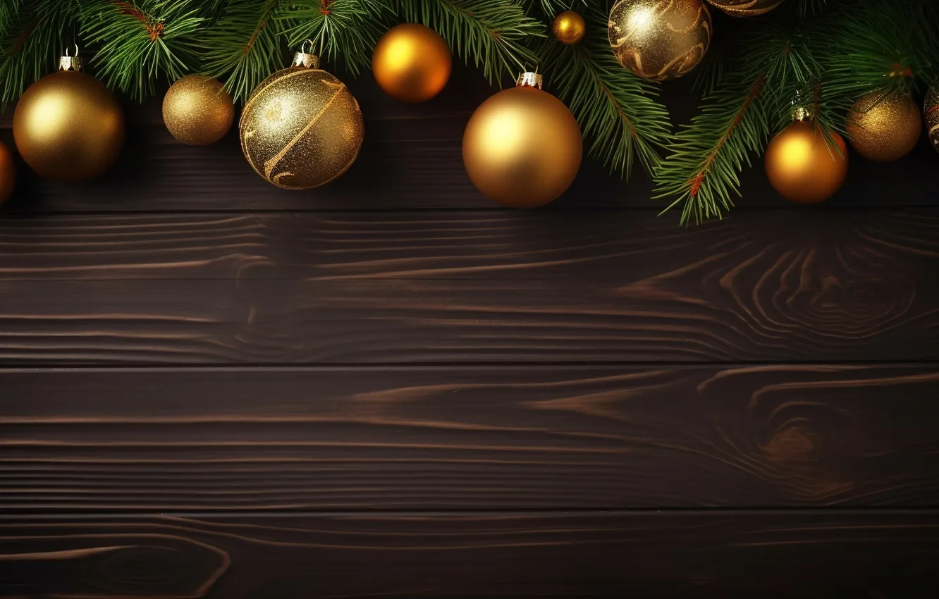 Photo wallpaper decoration, background, balls, tree, new year, Christmas, golden, Christmas