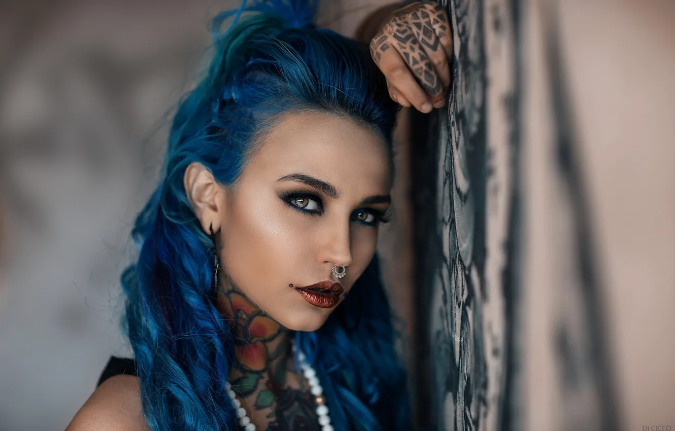 Photo wallpaper look, decoration, style, wall, graffiti, model, portrait, makeup