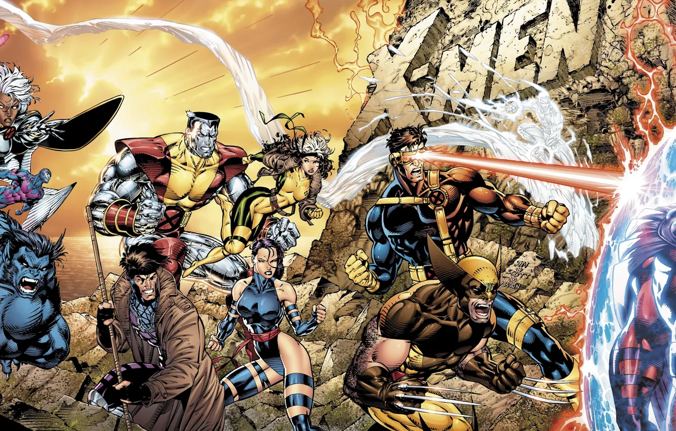 Photo wallpaper Wolverine, Marvel, Magneto, Beast, Colossus, X-Men