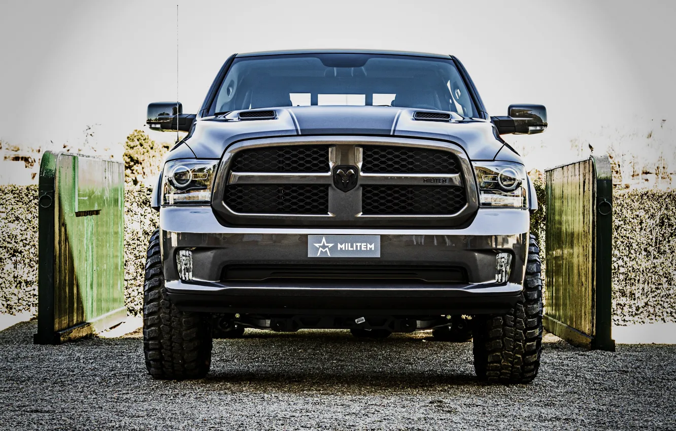 Photo wallpaper Dodge, front view, pickup, Ram, 2017, 1500 RX Crew Cab, Soldier