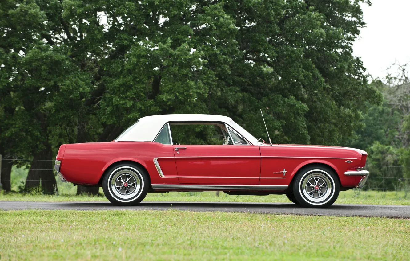 Photo wallpaper Red, Ford Mustang, 1964, Hardtop, Pony Car
