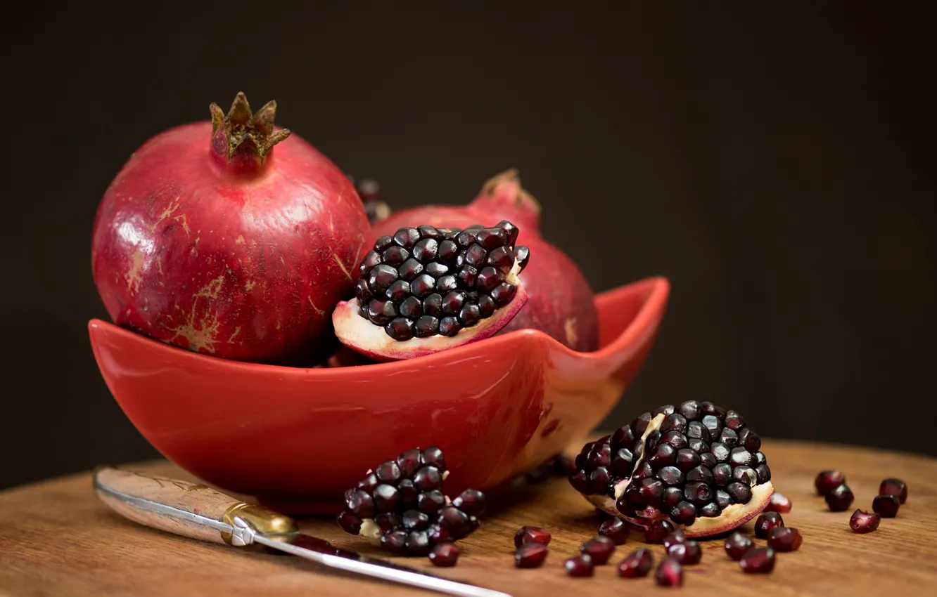 Photo wallpaper grain, bowl, garnet