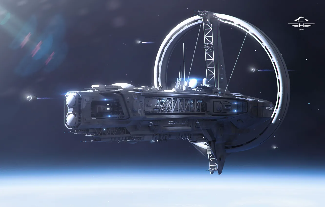 Photo wallpaper station, spaceship, Igor Sobolevsky, Heaven 1