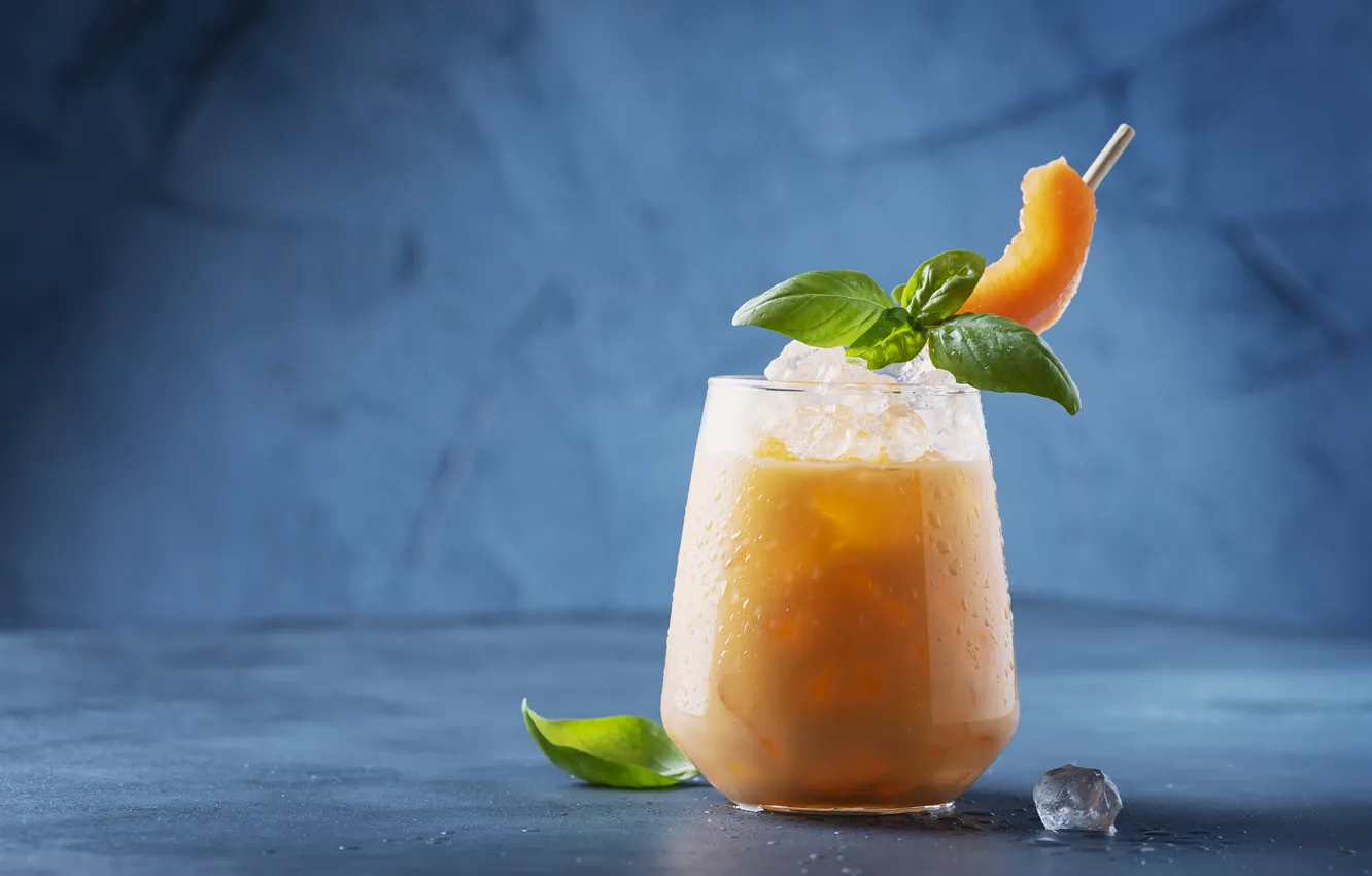 Photo wallpaper ice, glass, cocktail, drink, melon, Oxana Denezhkina